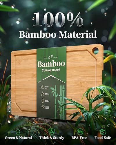 Kitsure Bamboo Cutting Board for Kitchen