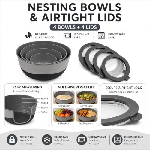 Pera Plastic Mixing Bowls with Lids