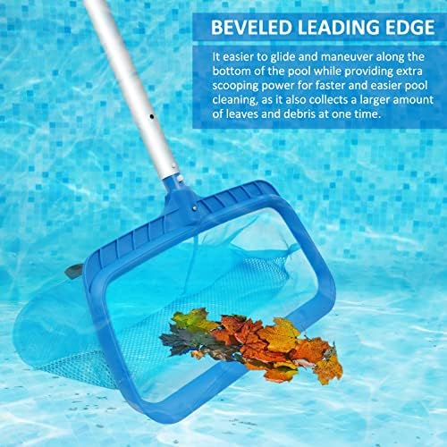 Poolvio Swimming Pool Skimmer Net, Fine Mesh Pool Leaf Rake Net
