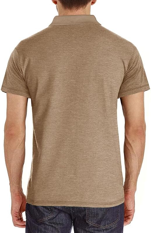 Men's Classic Cotton Polo Shirt Casual Short Sleeve Golf Top