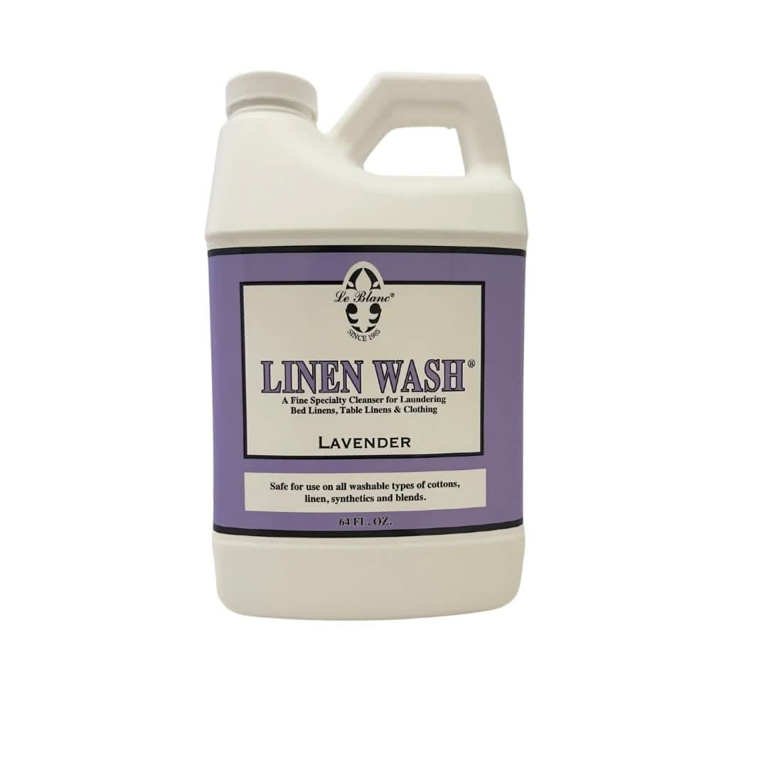 64 oz bottle of Le Blanc Lavender Linen Wash for fine bedding