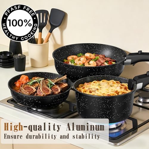 Umite Chef 21Pcs Pots and Pans Set Non Stick, Nonstick Ceramic Cookware Sets