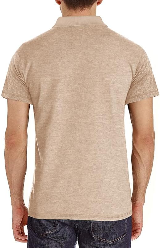 Men's Classic Cotton Polo Shirt Short Sleeve Button Golf Tee