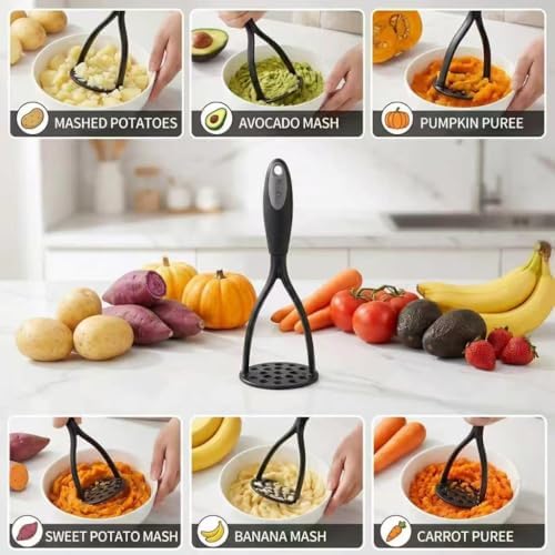 KSENDALO 2 Pack Potato Masher, Bean Smasher