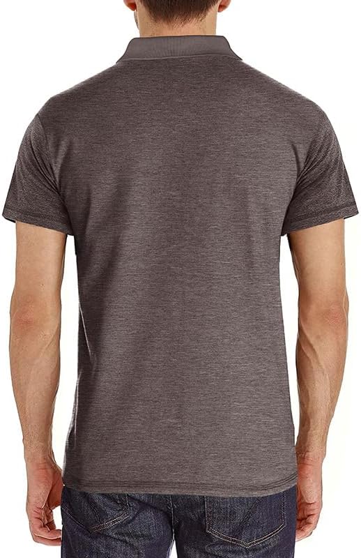 Classic Men's Short Sleeve Polo Shirt Solid Color Casual Golf Top