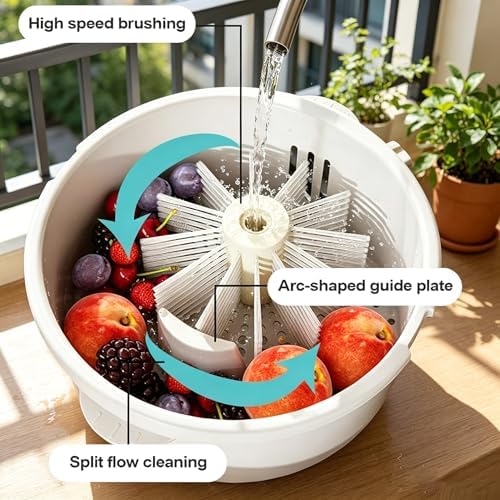 Fruit Vegetable Cleaner Spinner Collapsible Double Layer Washing Bowl