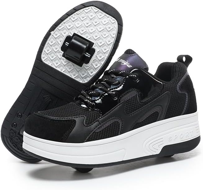 Wooowyet Roller Skate Shoes for Kids Boys Girls Rechargealbe Wheels Sneakers Fashion Roller Wheeled