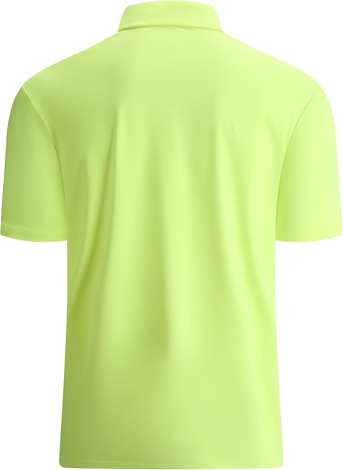 Men's Performance Golf Polo Shirt Moisture Wicking Quick-Dry Short Sleeve