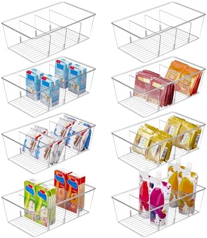 Vtopmart 8 Pack Food Storage Organizer Bins, 4 Compartments