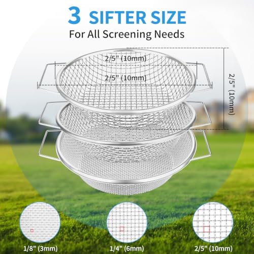 3PCS Soil Sifter for Gardening