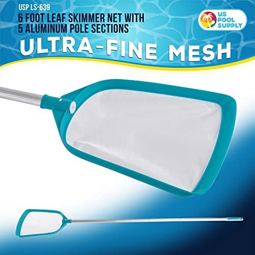 U.S. Pool Supply Professional Swimming Pool 6 Foot Leaf Skimmer Net