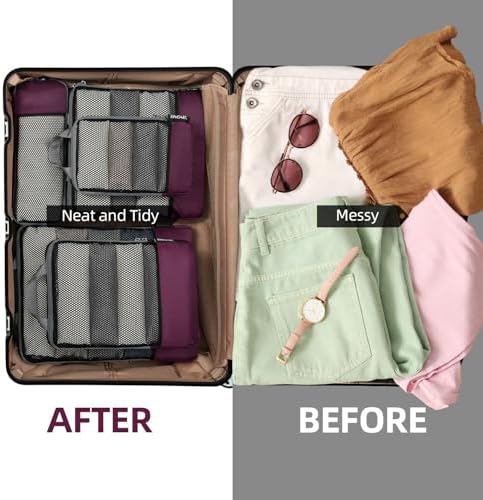 BAGAIL 4 Set/6 Set/8 Set Compression Packing Cubes Travel Accessories