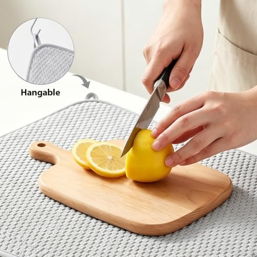 3 Pcs Extra Large Size Dish Drying Mat, Absorbent Microfiber Dishes Drainer Mats