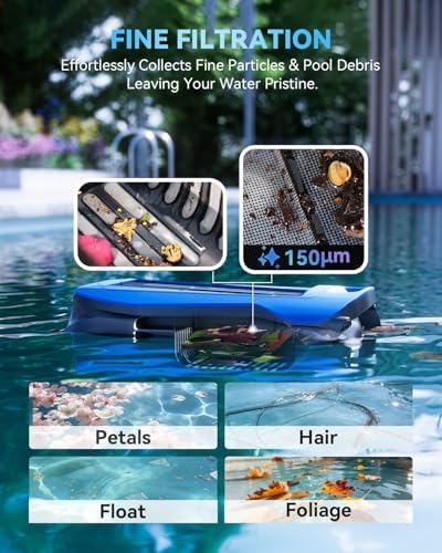 24/7 Solar Powered Automatic Electric Pool Skimmer Robot