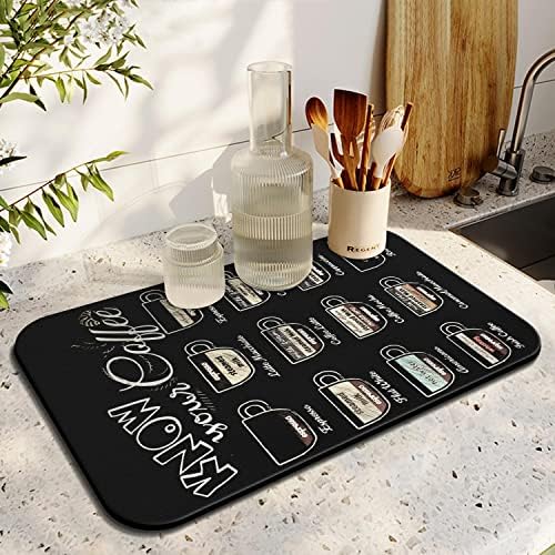Fun Coffee Mat 19inx12in, Coffee Bar Mat