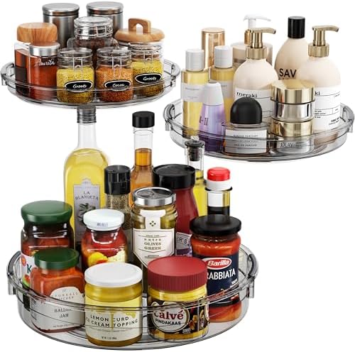 LAMU 3 Pack Lazy Susan Organizer Turntable