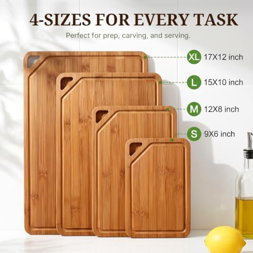 GASHELL Bamboo Cutting Board Set