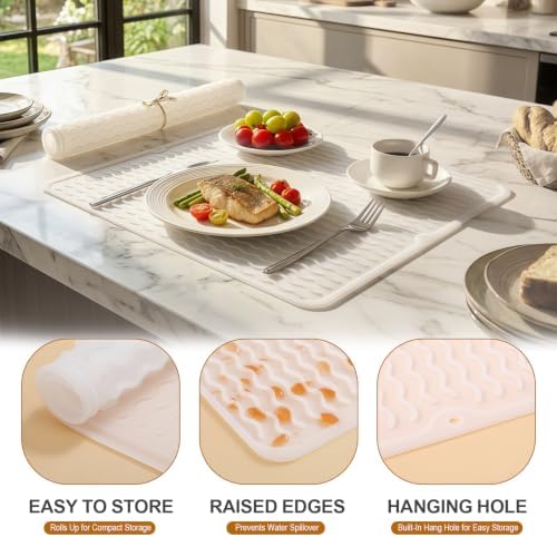 2 Pack Silicone Dish Drying Mat