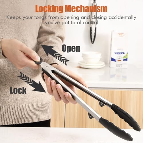 12" Kitchen Tongs for cooking