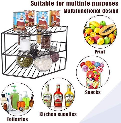 3-Tier Corner Shelf Counter and Cabinet Organizer