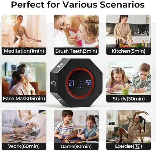 Rechargeable Pomodoro Timer, Small Gravity Timer