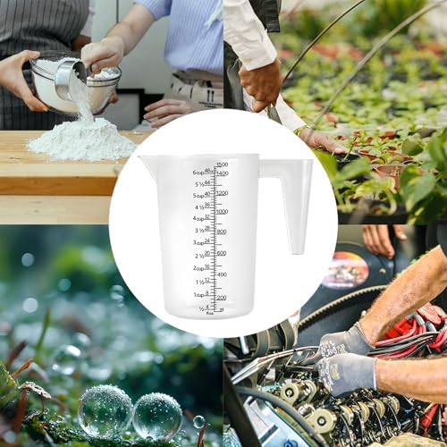 Liquid Measuring Cup with Handle, 48 oz / 6 Cup / 1500 ml Plastic Measuring