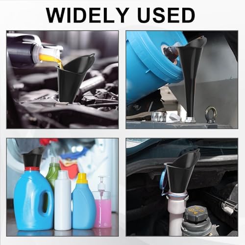 Long-Neck Oil Funnel for Automotive – Multi-Function Plastic Funnel for Oil