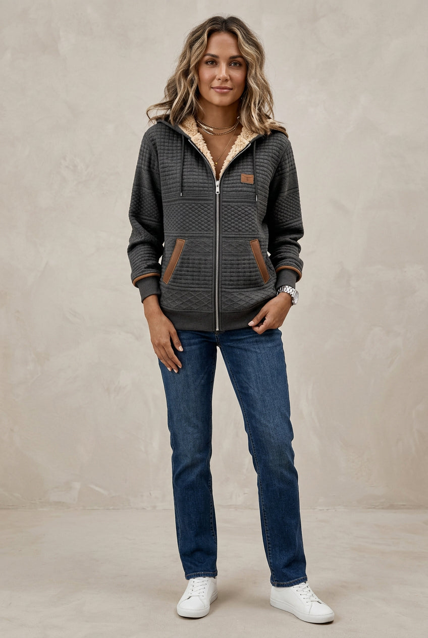 Women's Printed Half-Zip Pullover Hoodie