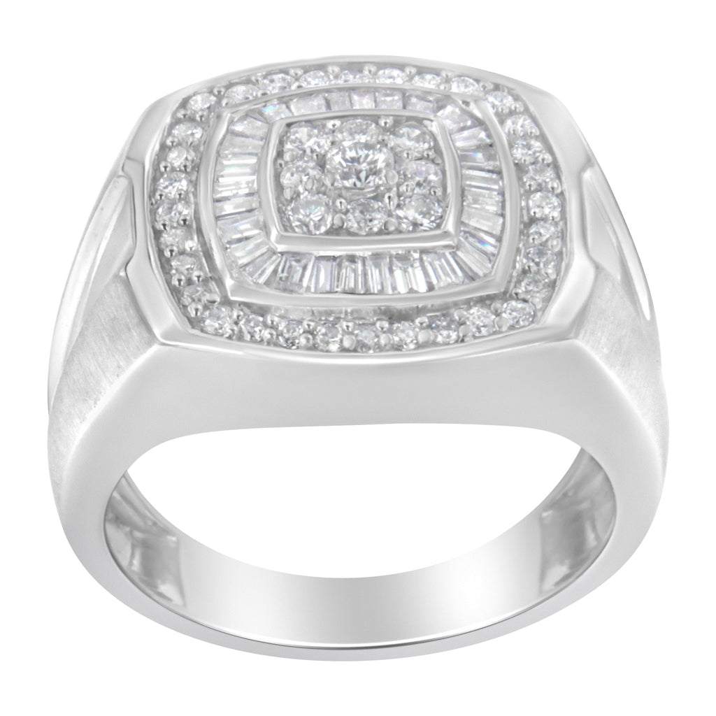 14K White Gold Men's 1 CTTW Diamond Band Ring
