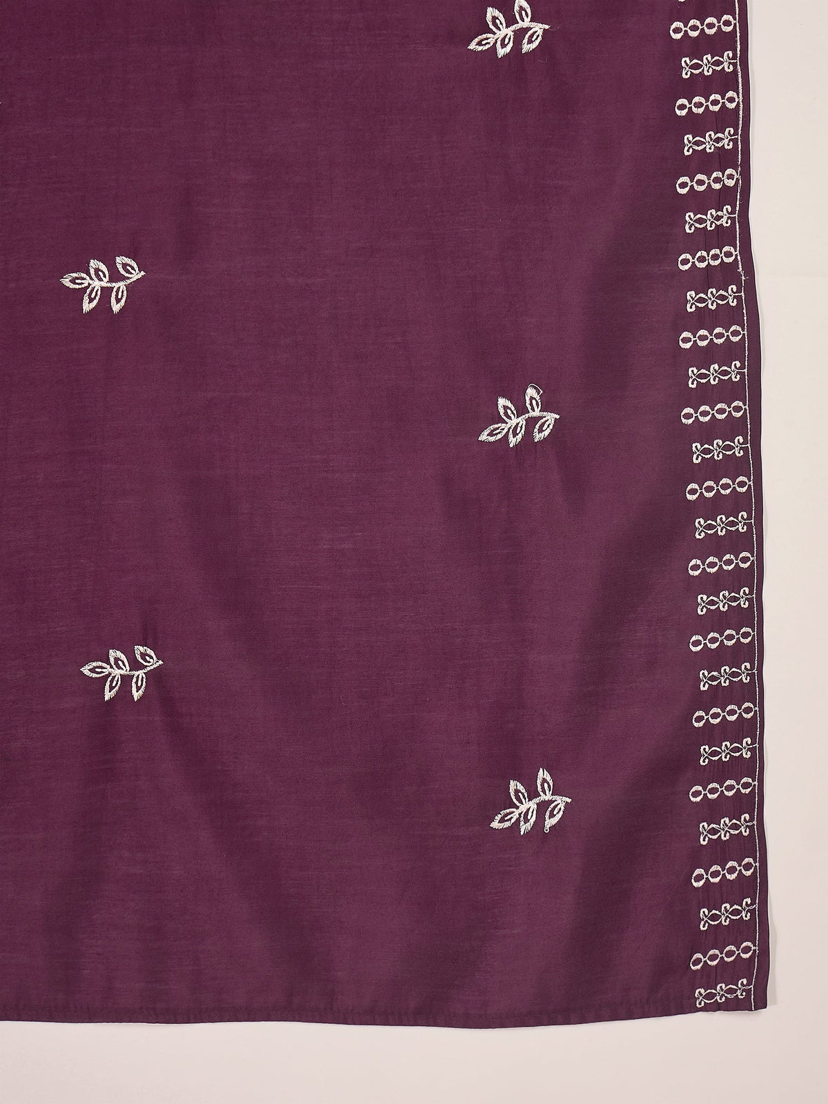 Deep Purple Silk Embroidered Kurta Set for Women
