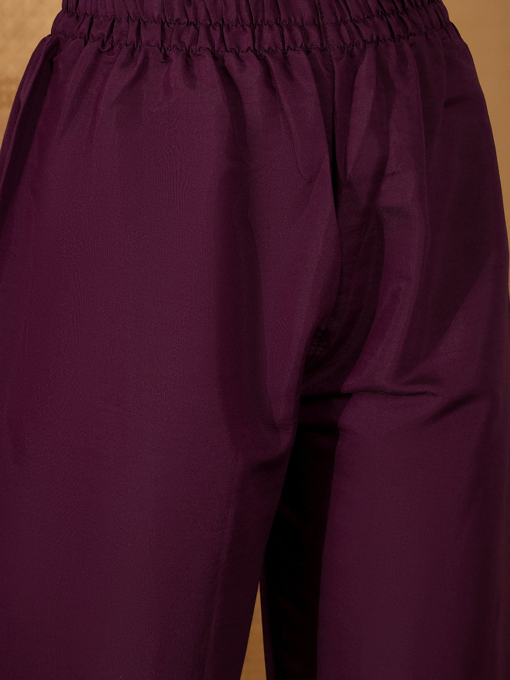 Deep Purple Silk Embroidered Kurta Set for Women