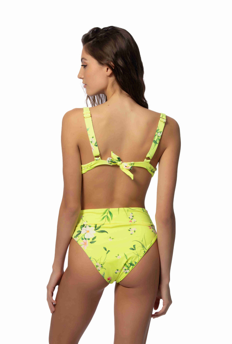 Floral Underwire Tie Waist Bikini Set with Cut-Out