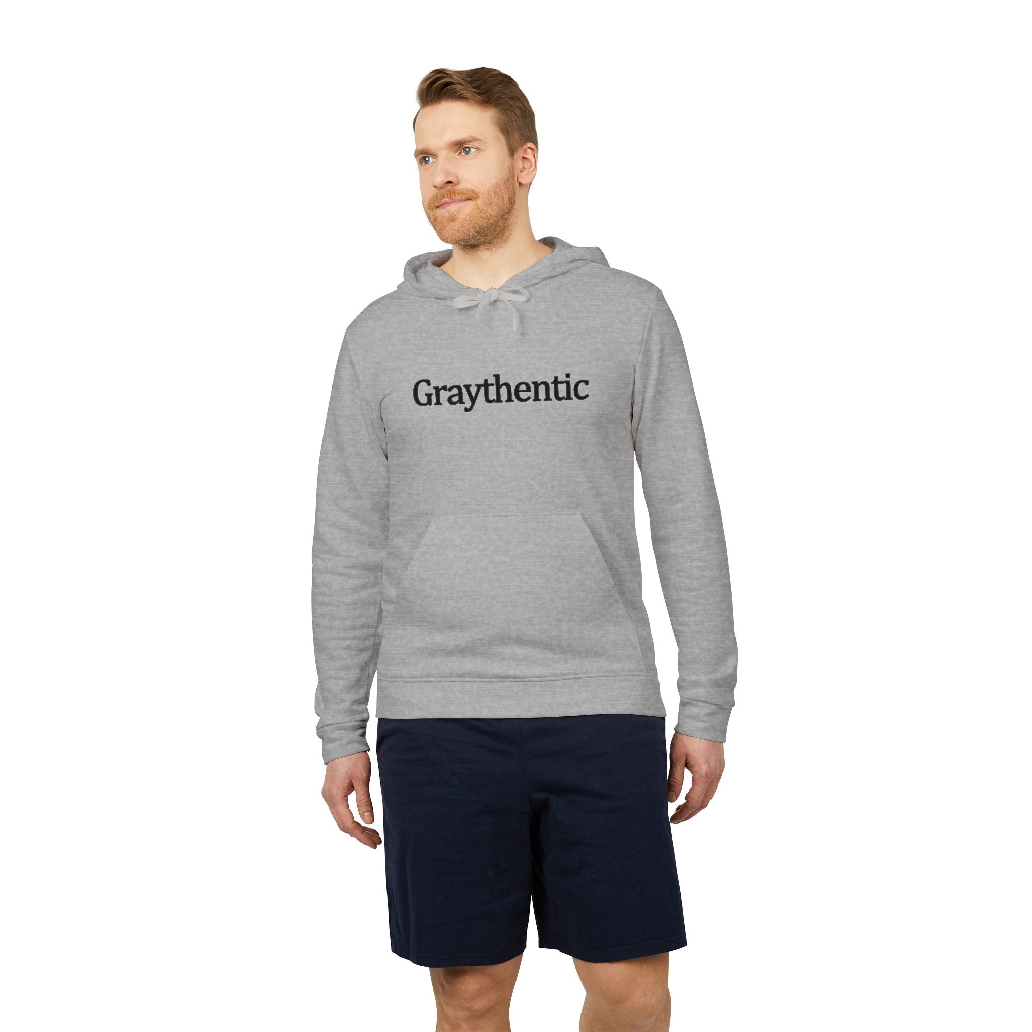 Unisex Fleece Pullover Hoodie in Red, Dark-Gray and White