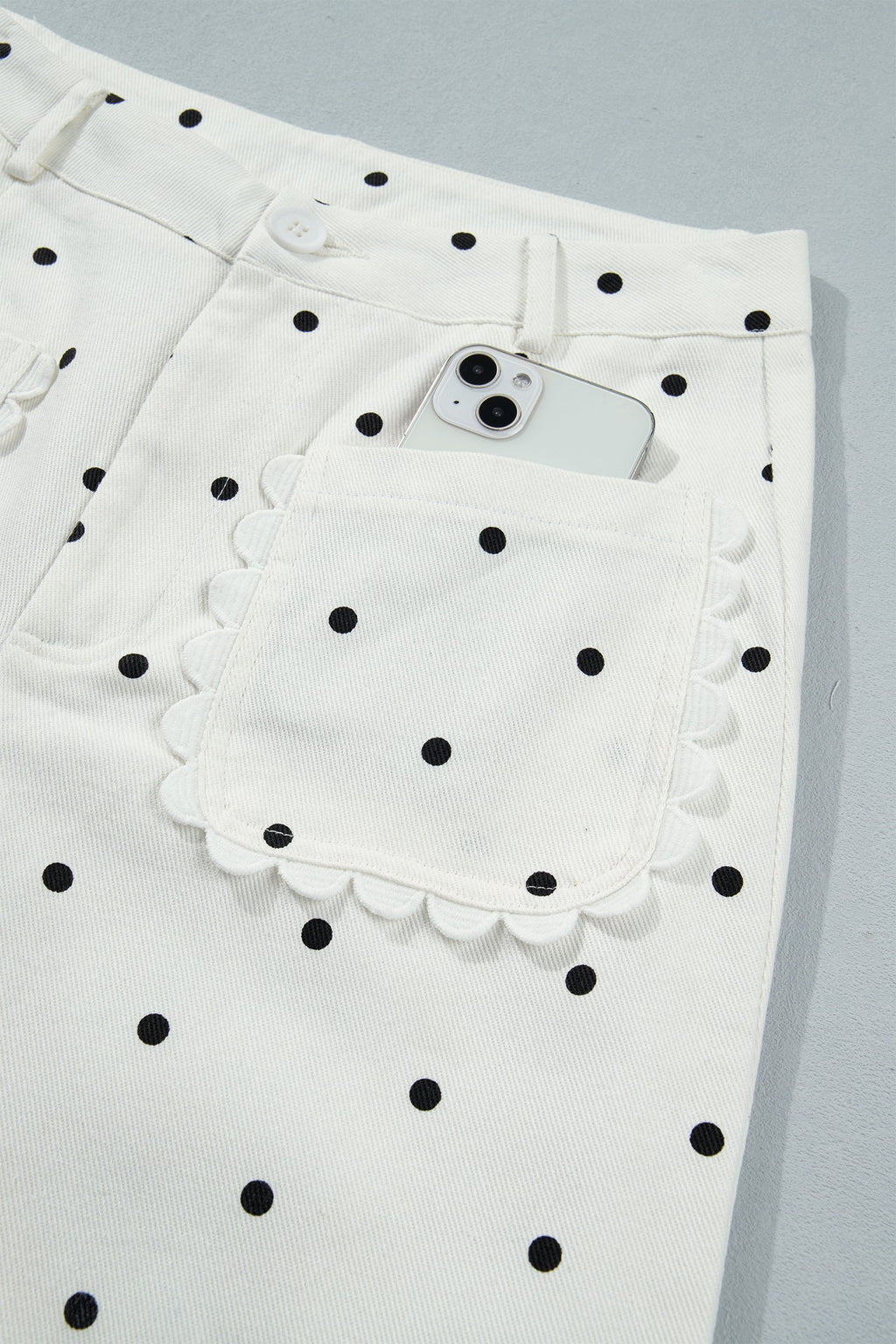 Whitley Patch Cotton Shift Pants in Black and White