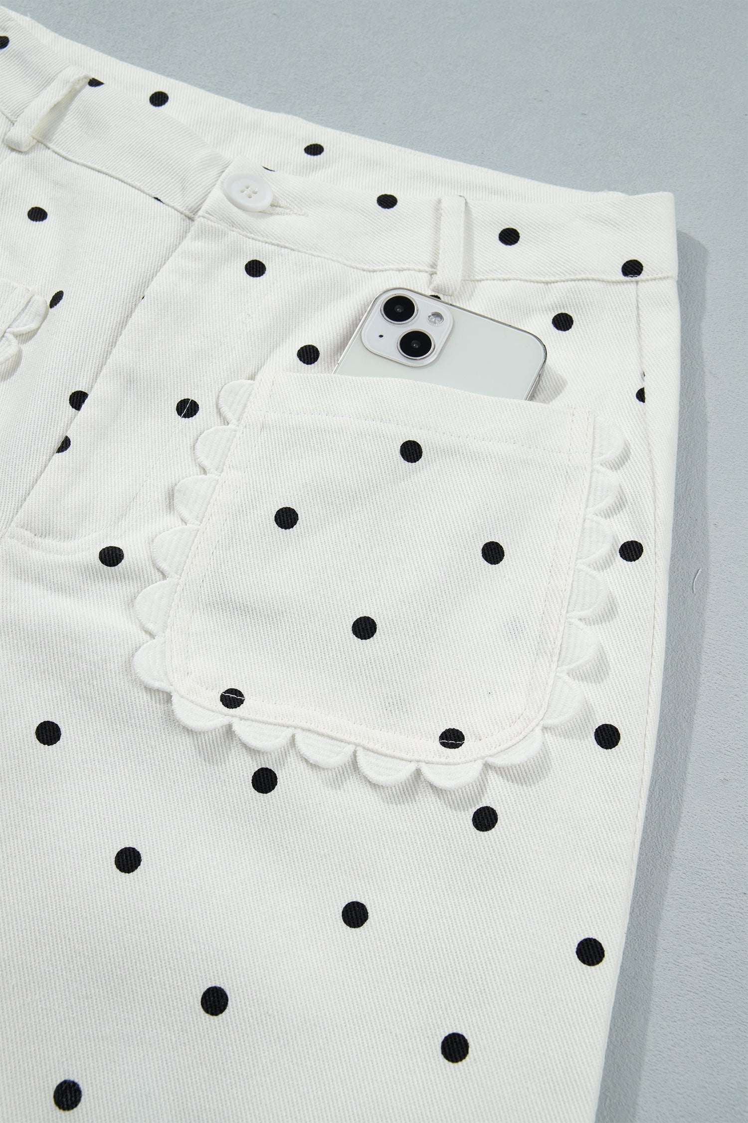 Whitley Patch Cotton Shift Pants in Black and White