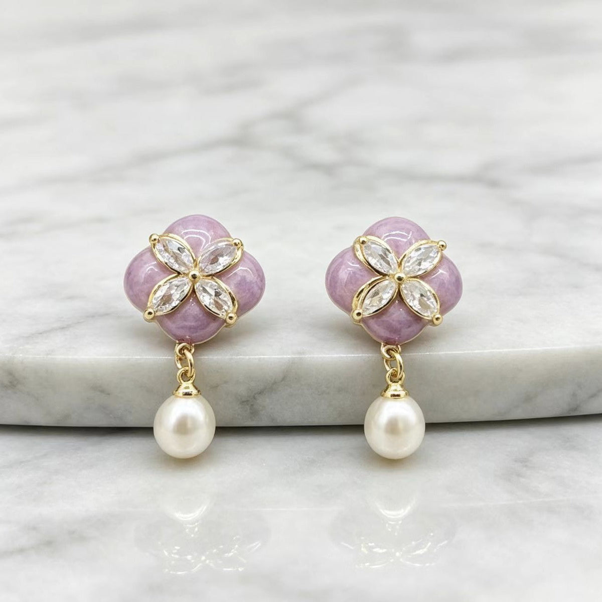 Fashionable Elegant Versatile Enamel-iced Stud Earrings