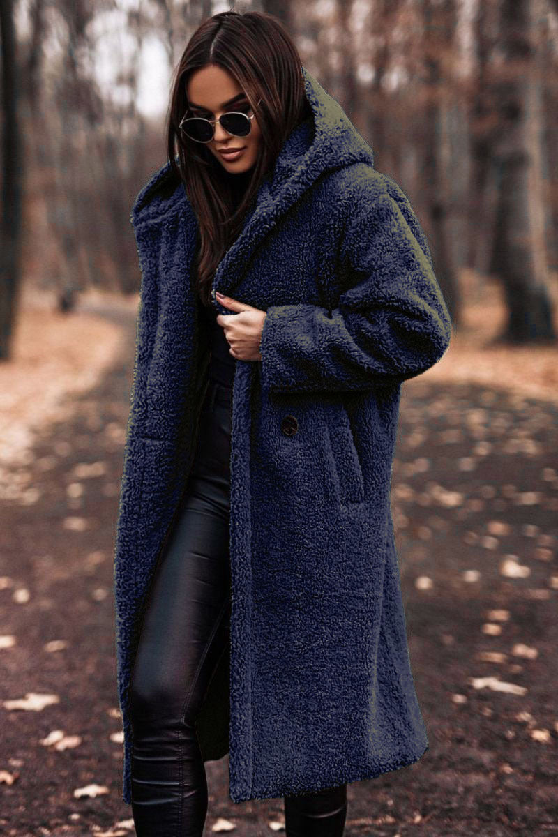 Harajuku Style Long Sleeve Woolen Coat for Women - Cozy & Warm - Image 15