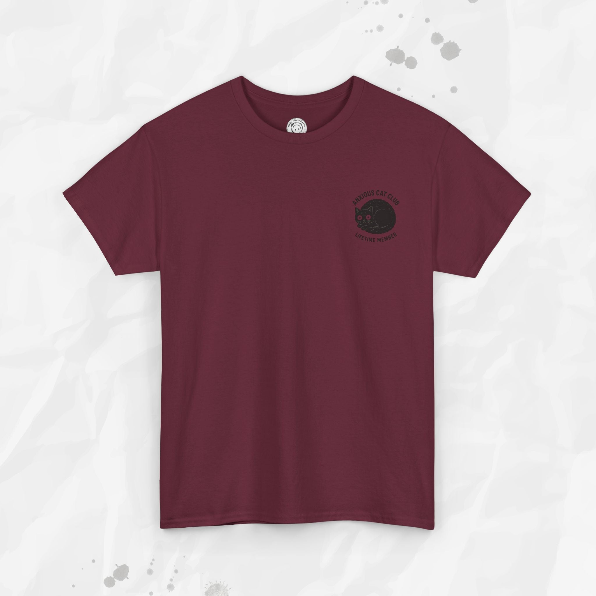 Anxious Cat Club – T-Shirt (Pocket Print)
