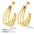 Elegant & Versatile Vintage Bold C-Shaped Earrings, 18K Gold Plated Stainless Steel, Minimalist Multi-Layer Women's Earrings