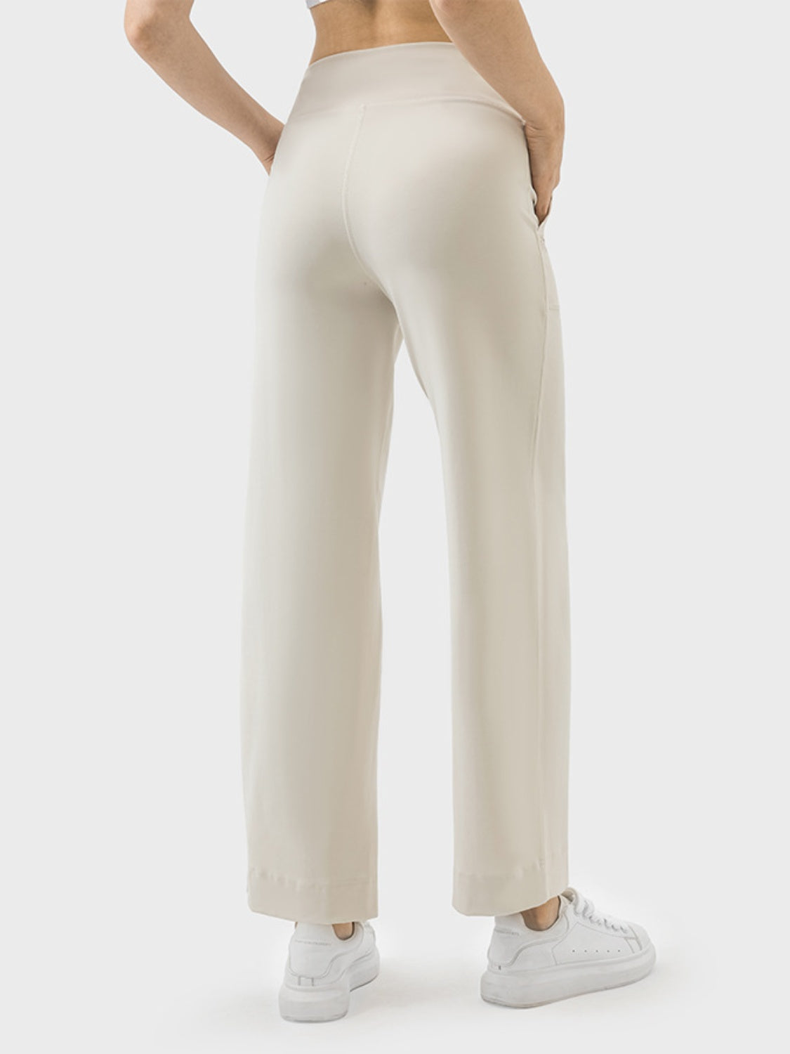 Women's Drawstring Active Pants with Pockets in Blue - Image 5