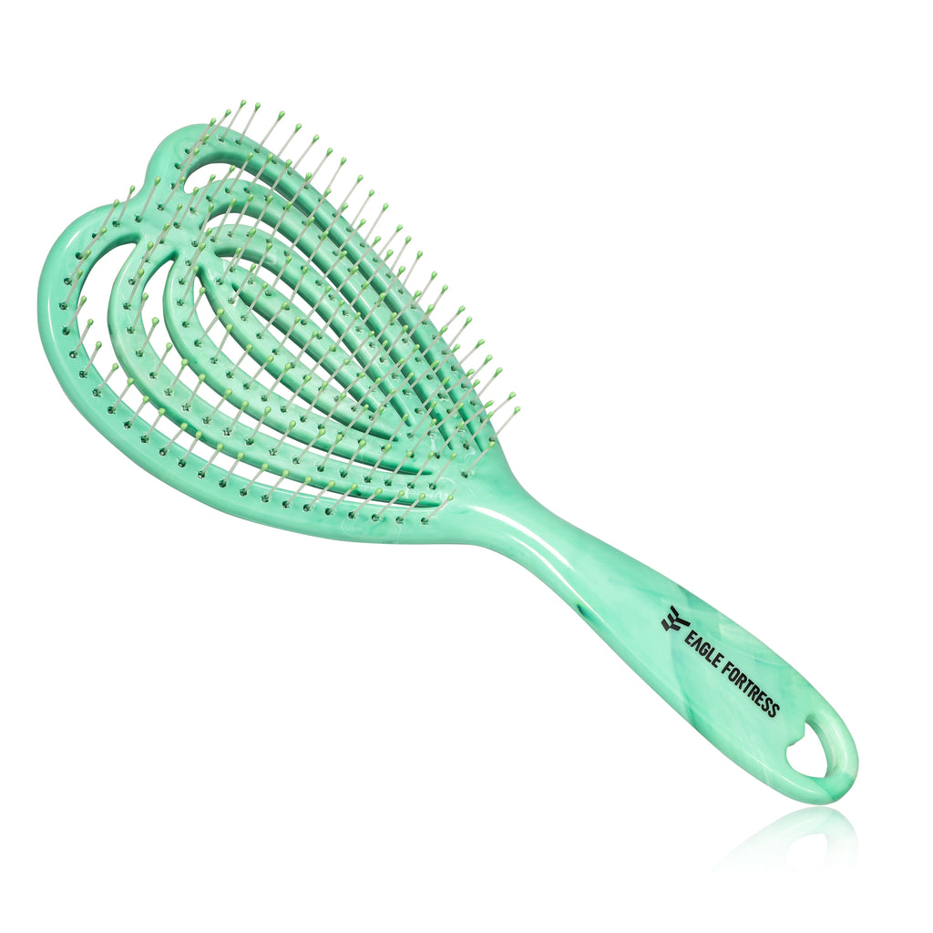 Green Eagle Fortress curved vented hair brush for detangling and blow-drying