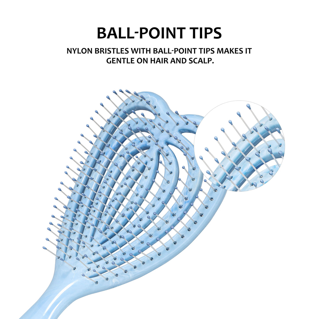Curved Vented Hair Brush - Detangling Paddle Brush for All Hair