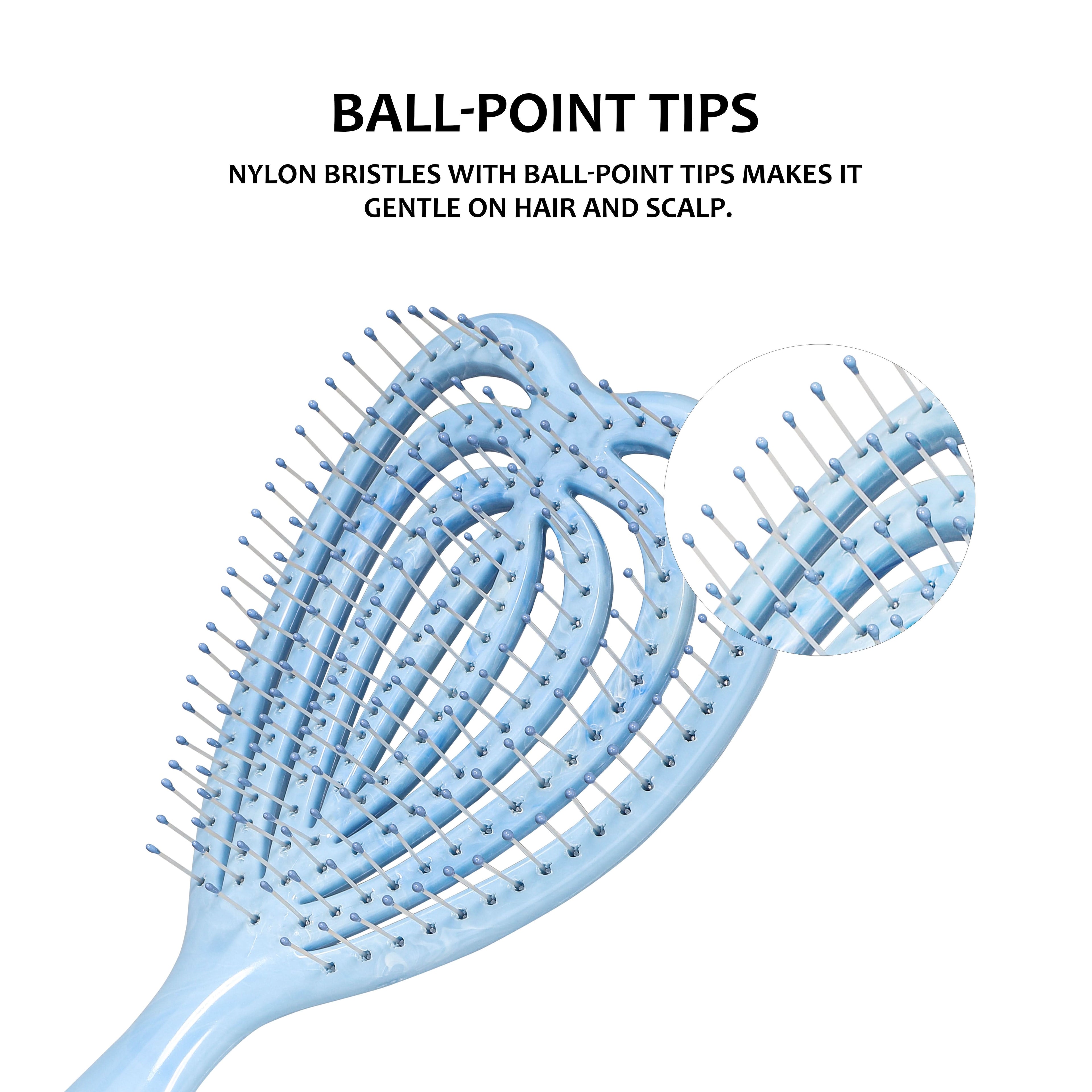 Curved Vented Hair Brush - Detangling Paddle Brush for All Hair