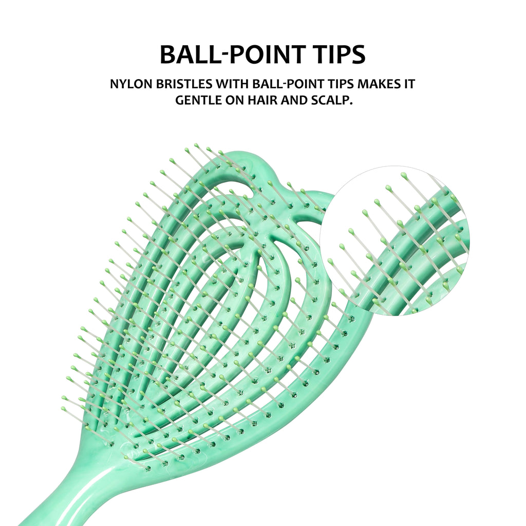 Curved Vented Hair Brush - Detangling Tool for All Hair Types