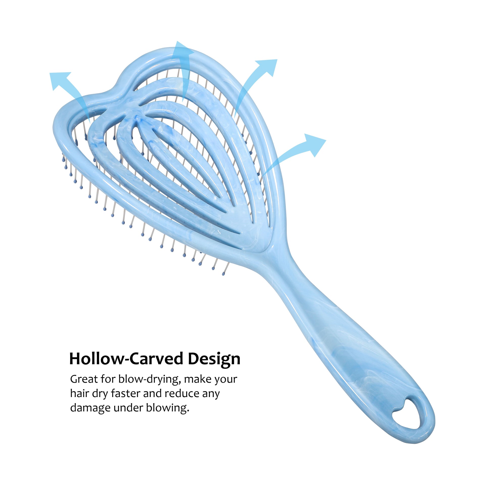 Curved Vented Hair Brush - Detangling Paddle Brush for All Hair