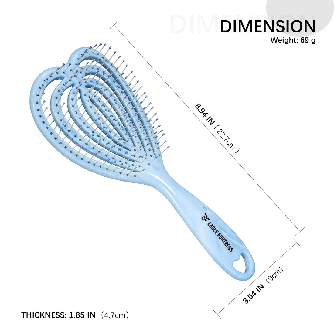 Curved Vented Hair Brush - Detangling Paddle Brush for All Hair