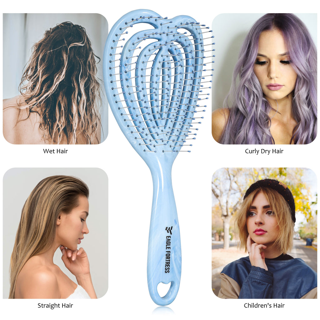 Curved Vented Hair Brush - Detangling Paddle Brush for All Hair
