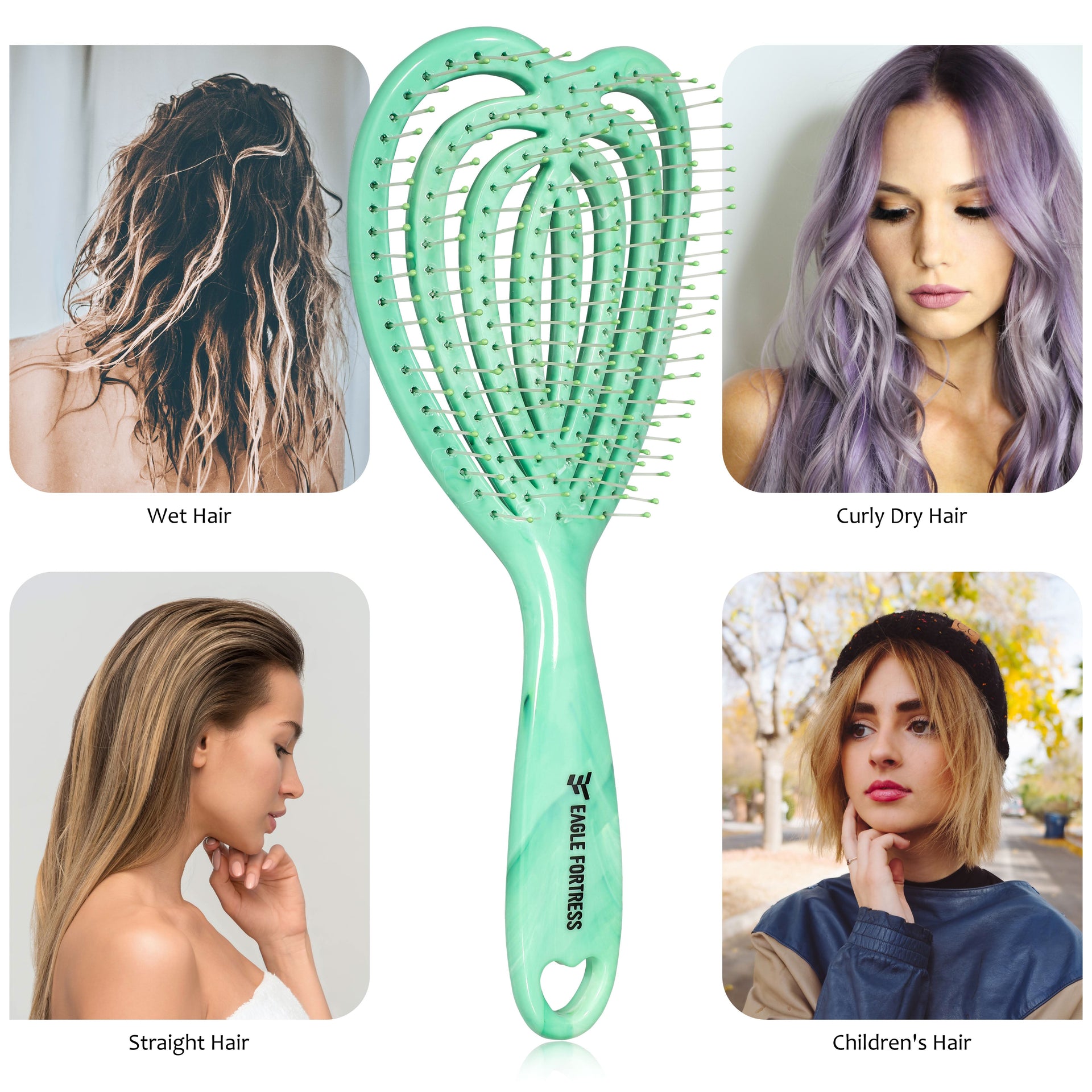 Curved Vented Hair Brush - Detangling Tool for All Hair Types