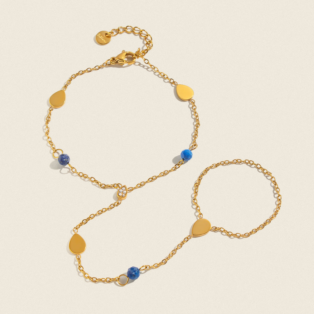 Natural Stone Finger Chain Stainless Steel Link