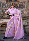 Monjolika Fashion Katan Silk Weaving Zari Trendy Saree In Mauve
